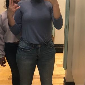 forever21 blue turtleneck size L runs tight